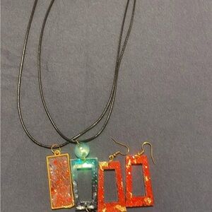 custom resin necklaces and earrings. text me before purchase